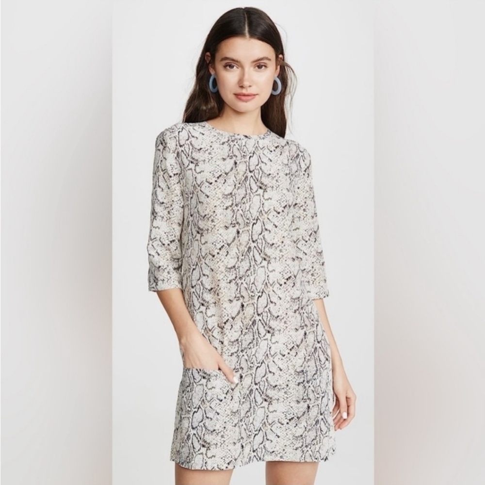 Equipment Femme Womens Silk Shift Shirt Dress Size XXL Snake Python